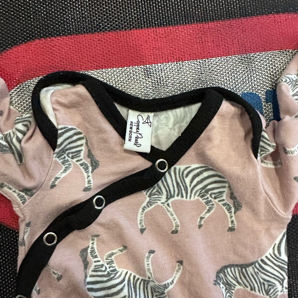 Copper Pearl Zebra Print Baby gown